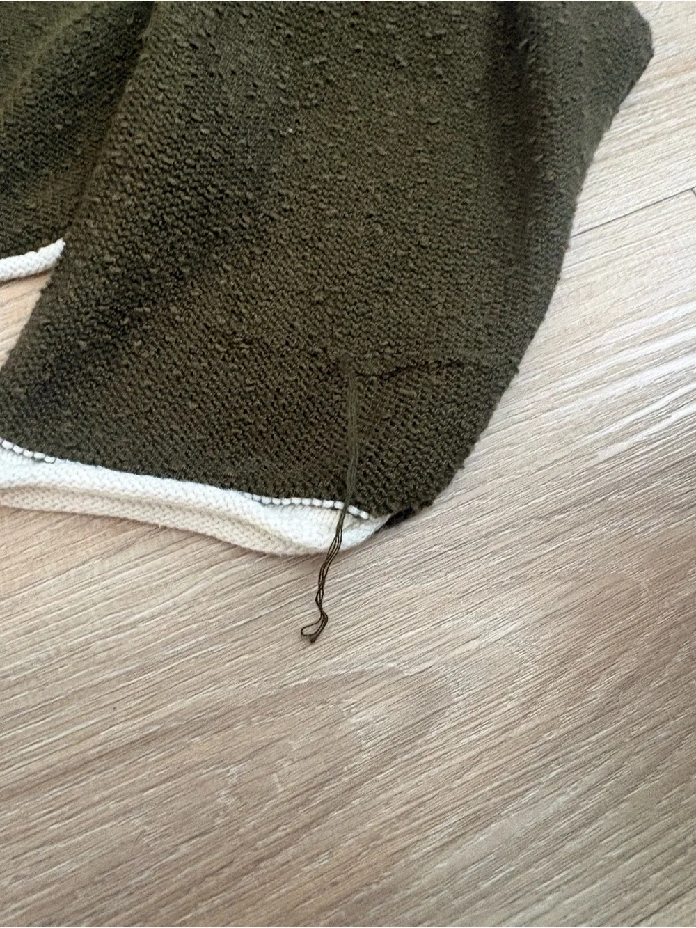 VICI Olive Green Cropped Knit with White Piping - Picture 2 of 7